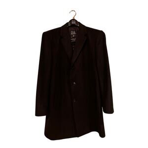 Jos. A. Bank 42R Dress Coat Black Wool Blend, Single Vent, Long, Three Button